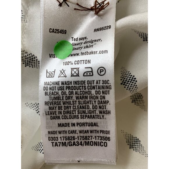 New Ted Baker Mens Long Sleeve Diamond Pattern Shirt Size 5 XL RP10506 - Picture 3 of 9